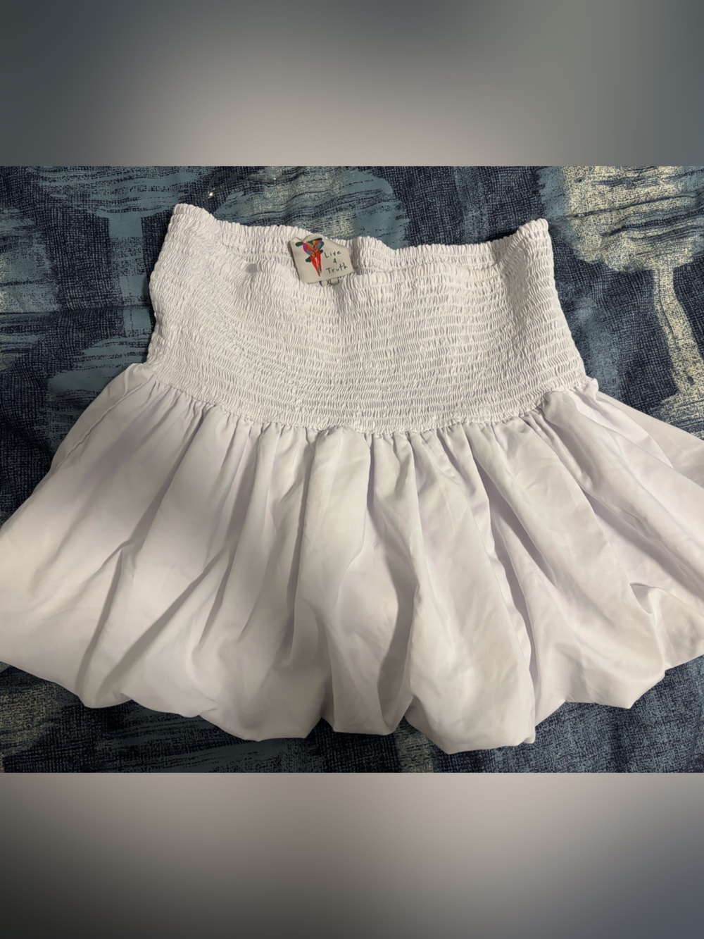 Live 4 Truth White Smocked Bubble Skirt